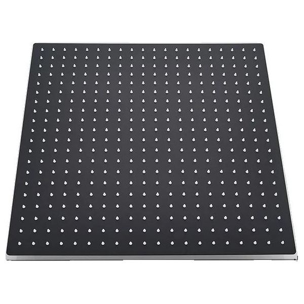 Soffione Doccia, Cromato, Quadrato Da 20 Pollici, Nero Opaco-image