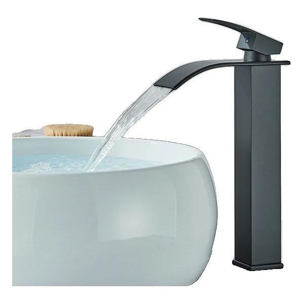 Miscelatore Per Lavabo, Design A Cascata, Nero Opaco-image