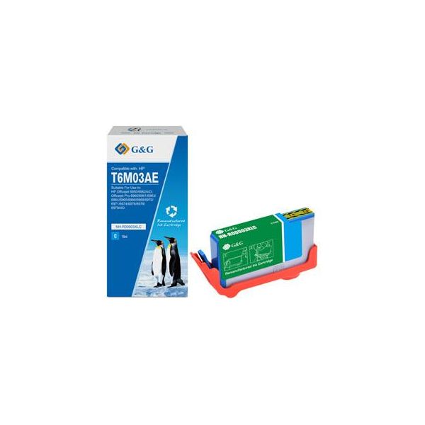 Inchiostro Compatibile G&G Con T6M03AE, Hp 903XL, NH-R00903XLC, Ciano, 825S-image