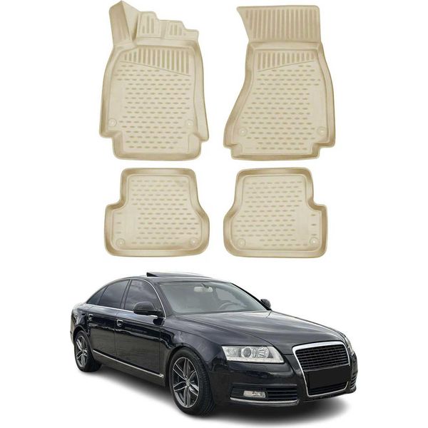 2008-2011 Audi A6 Limo Allroad Avant Tappetini Tpe Beige 4 Pz-image