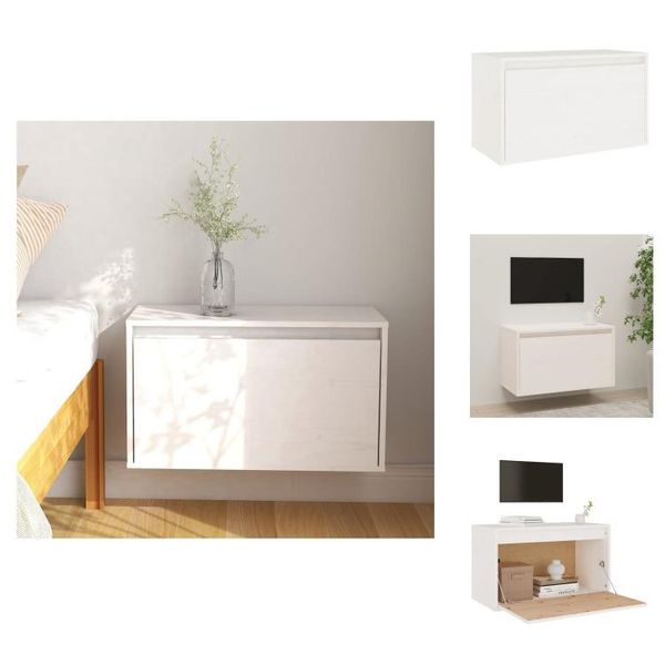 Vidaxl Armadio A Muro Bianco 60X30X35 Cm In Legno Di Pino Massiccio - Mensole A Muro-image