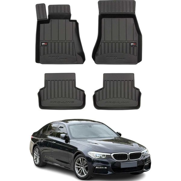 2017-2024 Bmw Serie 5 Berlina Touring G30 G31 Tappetini Tpe Nero 4 Pz-image