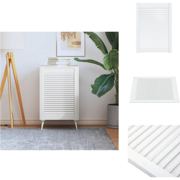 Vidaxl Anta Dell'armadio A Doghe Bianco 69X49,4 Cm In Legno Di Pino Massiccio - Ante Dell'armadio-image
