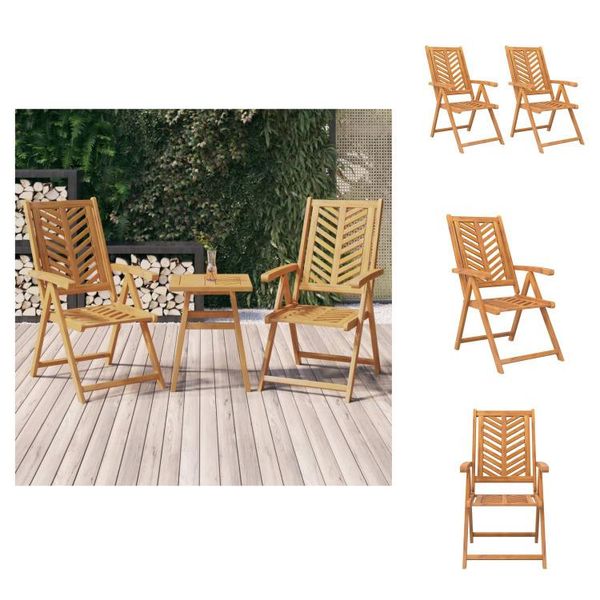 Vidaxl Sedie Da Giardino Regolabili 2 Pz. Legno Massiccio Di Acacia - Sedie Da Giardino-image
