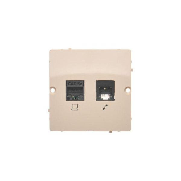 Presa Per Computer + Telefono Beige Basic BMF5T.02/12 Simon Contatto-Simon-image