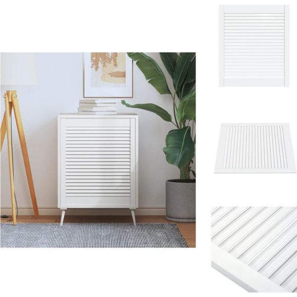 Vidaxl Armadio A Battente Design Bianco 69X59,4 Cm In Legno Di Pino Massiccio - Porte Per Armadi-image
