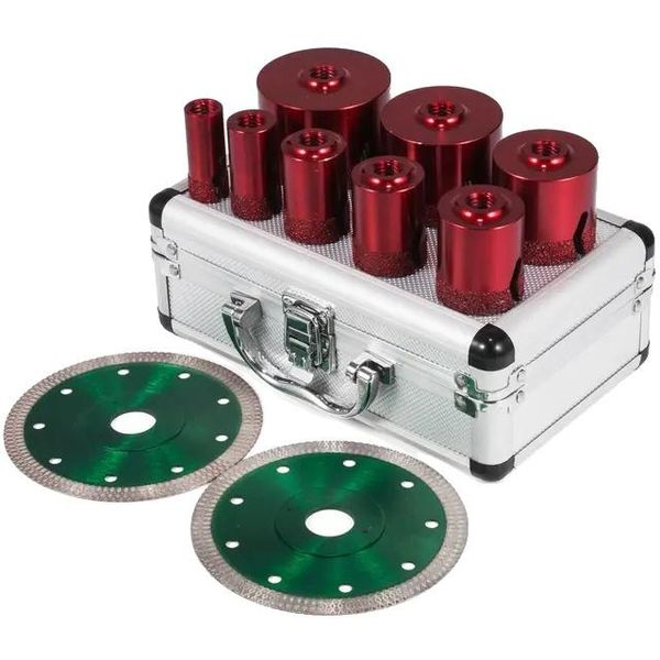 Set Di Seghe A Tazza Diamantate, Filettatura M14, Punta Da Trapano, Con Lama Da Taglio-image