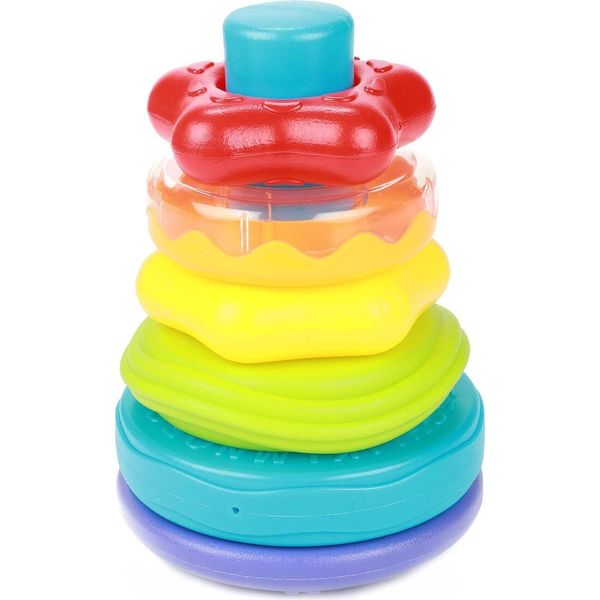 Toi-Toys - Little Stars Torre Impilabile E Sonaglio Per Bambini 6 Pezzi-image