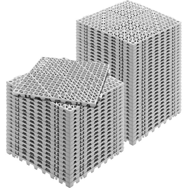 Vevor Piastrelle Ad Incastro 50 Pz. Piastrelle Per Pavimenti Piastrelle Per Pavimenti Drenanti, Piastrelle Per Pavimenti 30 X 30 Cm Piastrelle Per Pavimenti Quadrati Per Esterni Terrazza Piastrelle Per Pavimenti In Pvc Bagno, Piscina, Toilette, Grigio-image