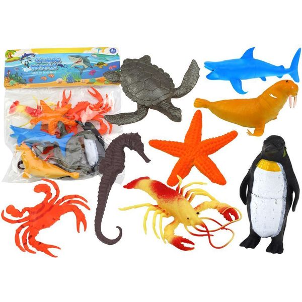 Set Con 10 Figure Di Animali Marini Subacquei-image