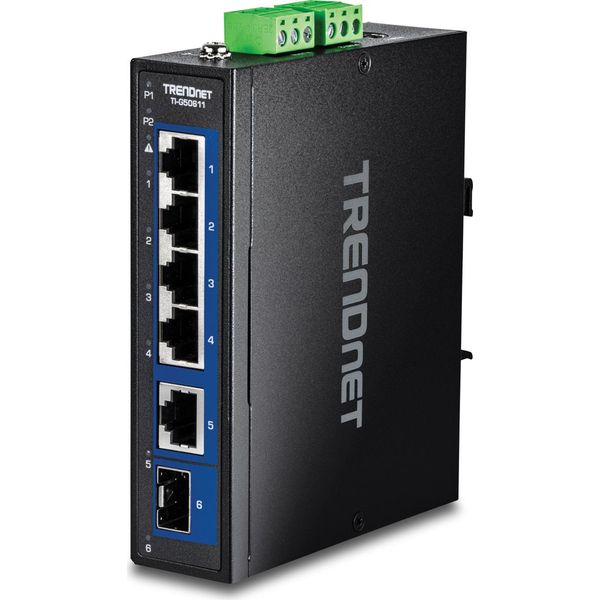Trendnet TI-G50611 Trendnet 6-Port Industr. 2.5G Din-Rail Switch With 10G Ports-image