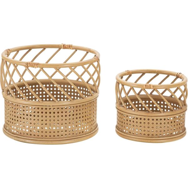 Mauro Ferretti Portafiori Panama Set Di 2 Ø 30X25-22X18 Cm Marrone-image
