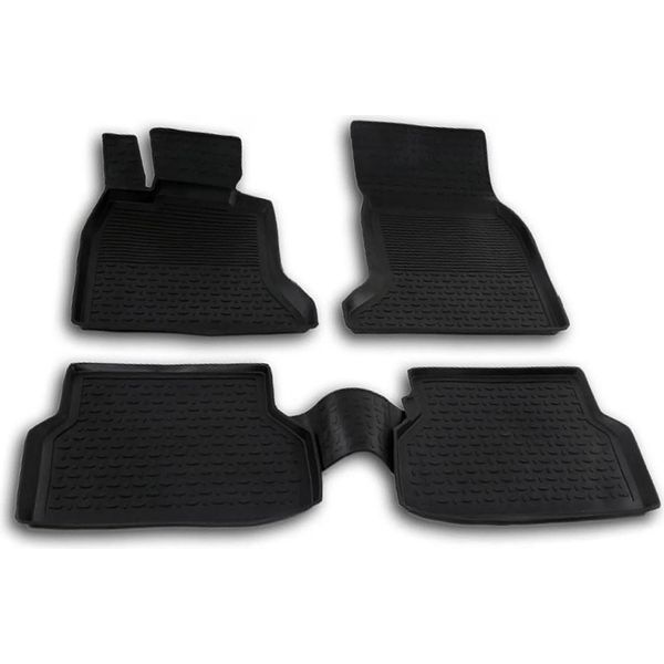 2003-2010 Bmw Serie 5 E60 E61 Limo Touring Tappetini In Gomma Nera 4 Pz-image