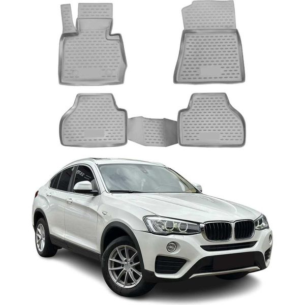 2014-2018 Bmw X4 F26 Tappetini Tpe Grigio 4 Pz-image
