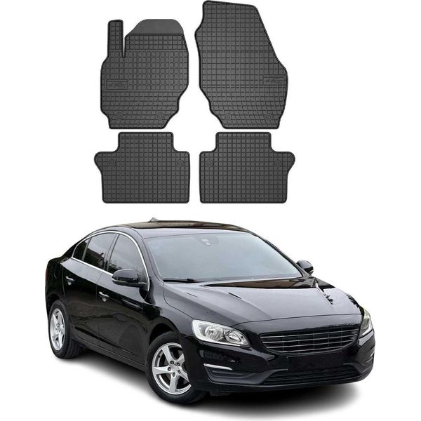 2010-2018 Volvo S60 Tappetini In Gomma Nero 4 Pezzi-image