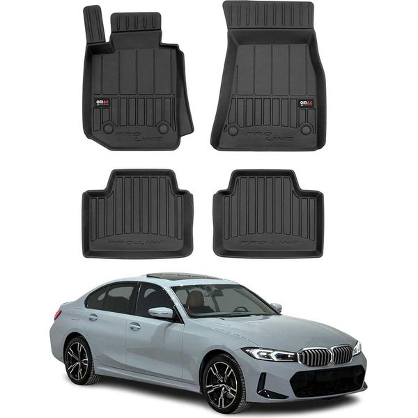 2019-2025 Bmw Serie 3 G20 G21 Tappetini Tpe Nero 4 Pz-image