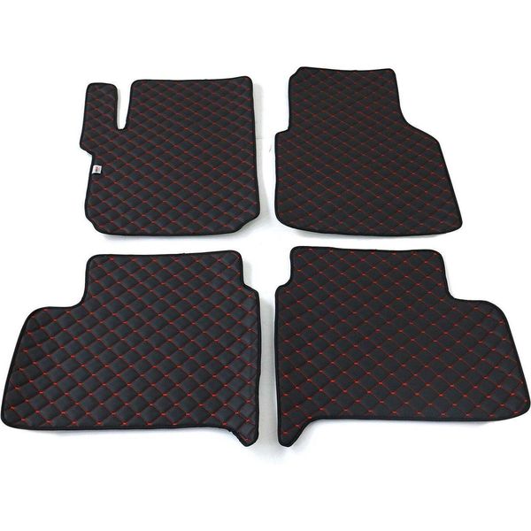 2010-2021 Vw Amarok Tappetini In Pelle Similcuoio Nera 4 Pz-image