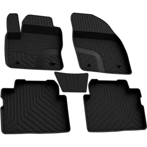 2008-2015 Ford Fiesta Tappetini In Gomma Nera 4 Pezzi-image