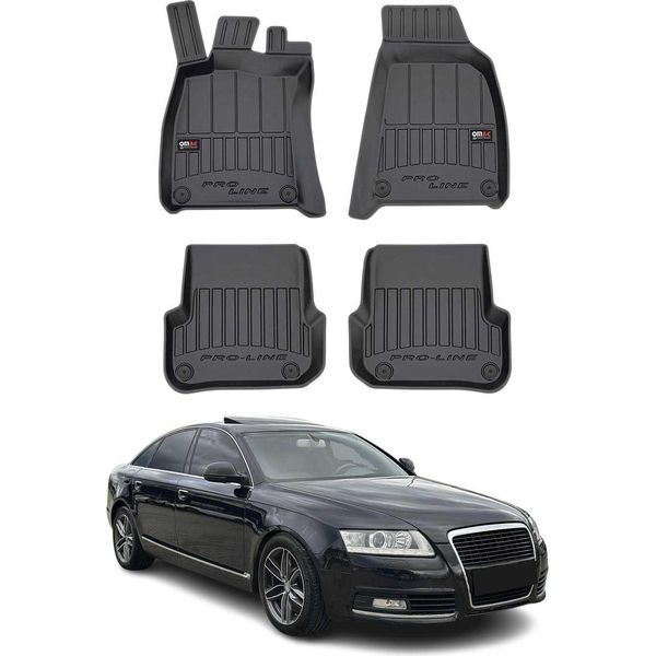 2004-2008 Audi A6 C6 Limo Allroad Avant Tappetini Tpe Nero 4 Pz-image