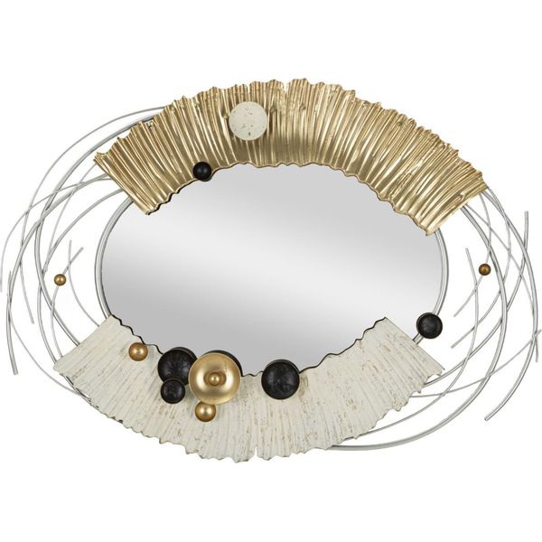 Furnlux Specchio Da Parete Trifoglio Oro 114 Cm / Colore Principale: Oro / Dimensioni: 114 X 81 X 7 Cm-image