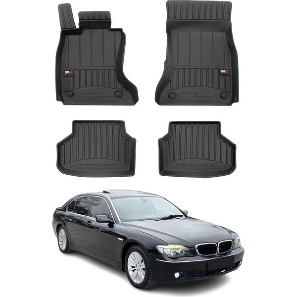 2008-2015 Bmw Serie 7 F01 Tappetini Tpe Nero 4 Pezzi-image