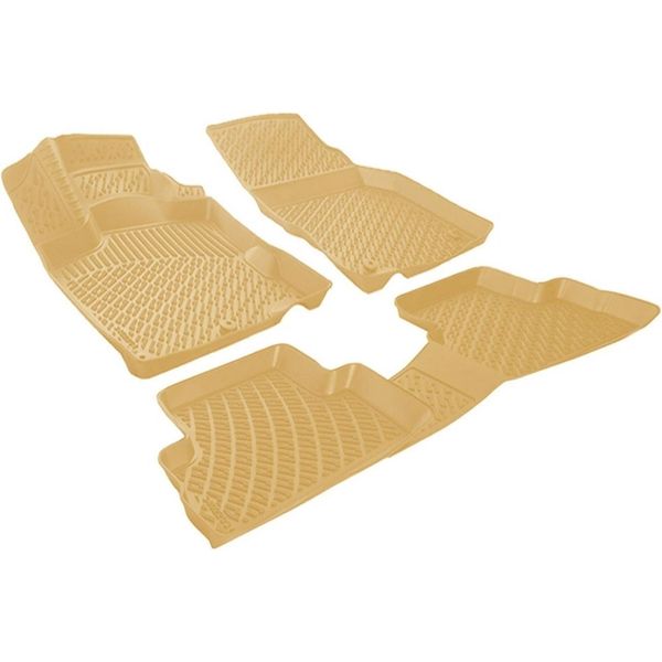 2002-2009 Honda City Tappetini Personalizzabili Tpe Beige 4 Pz-image