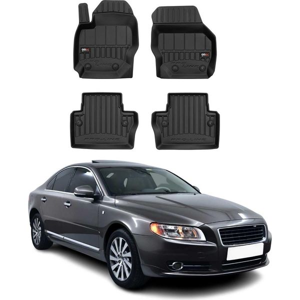 2007-2016 Volvo S80 XC70 V70 Tappetini Tpe Nero 4 Pezzi-image