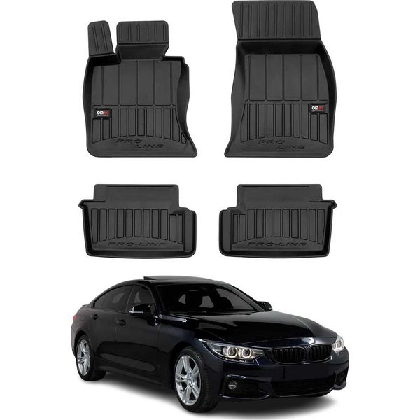 2013-2020 Bmw Serie 4 F32 Coupé Tappetini Tpe Nero 4 Pz-image