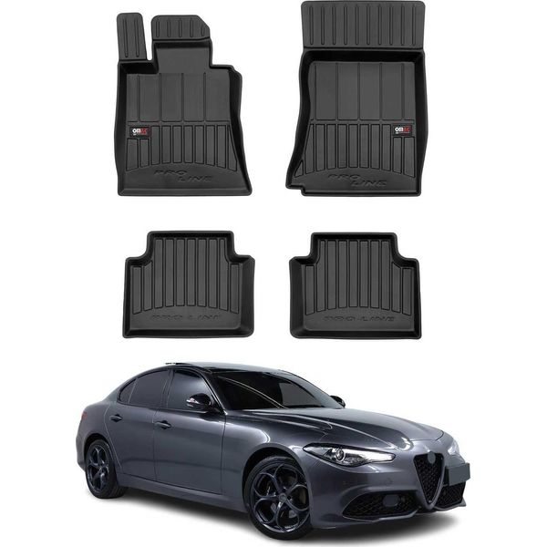 2015-2025 Alfa Romeo Giulia Rwd Tappetini Tpe Nero 4 Pz-image