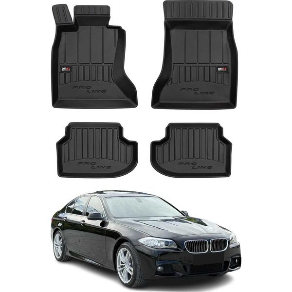 2013-2017 Bmw Serie 5 F10 F11 Xdrive Tappetini Tpe Nero 4 Pz-image