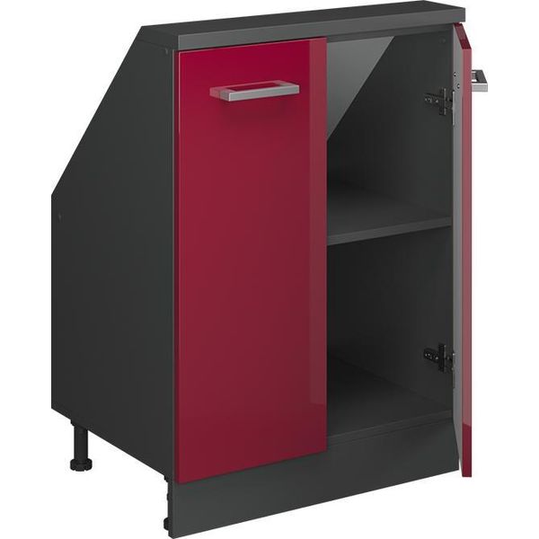 Vicco Mobile Sottotetto Rion, Con 2 Porte, Rosso Lucido/Antracite/Antracite-image