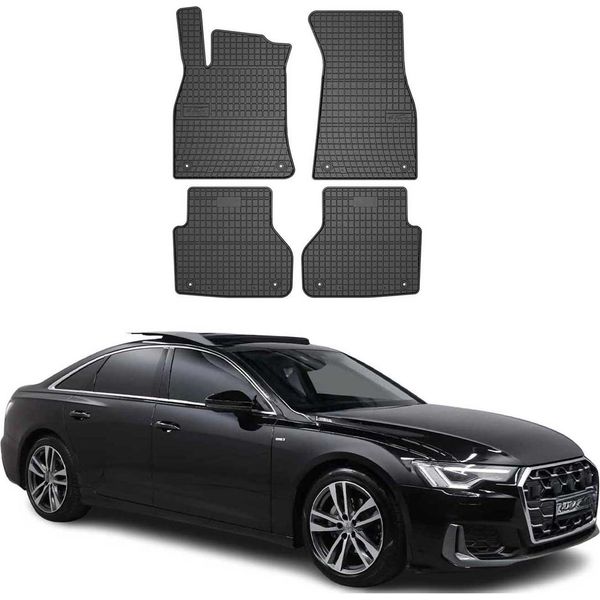 2018-2025 Audi A6 Lamo Avant Allroad C8 Tappetini In Gomma Nera 4 Pz-image
