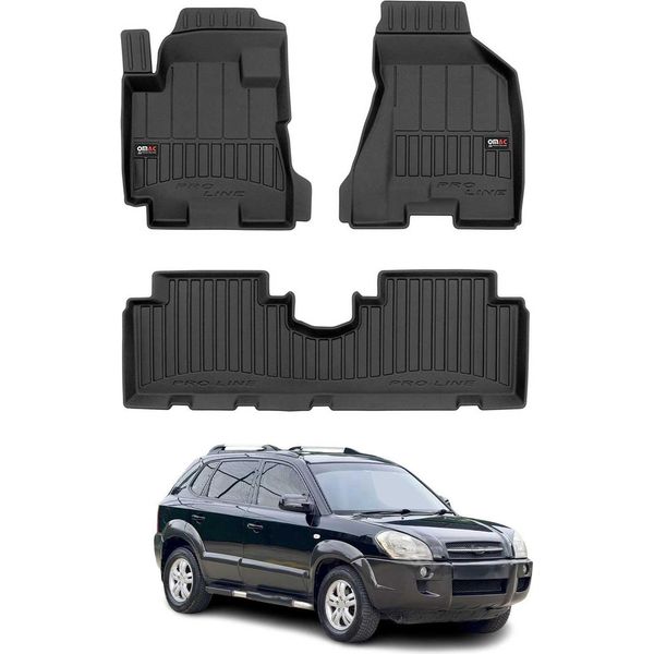 2004-2010 Hyundai Tucson Tappetini Tpe Nero 3 Pz-image