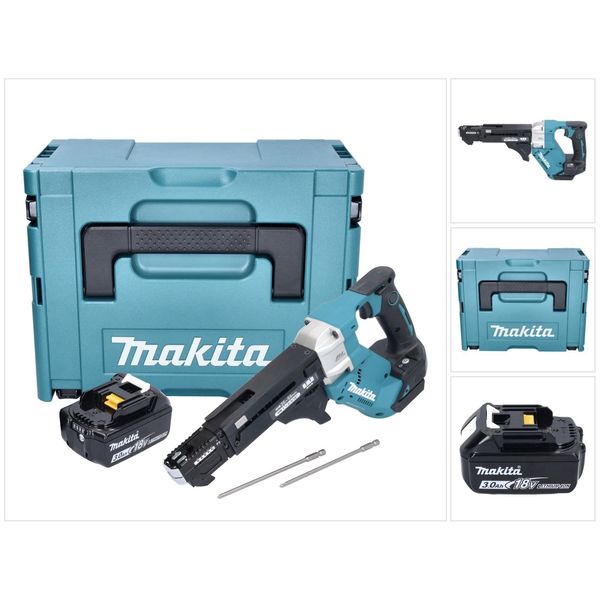 Makita DFR551F1J Avvitatore Automatico A Batteria 25-55Mm Brushless 18V + 1X Batteria 3,0Ah + Scatola Makpac - Senza Caricabatterie-image