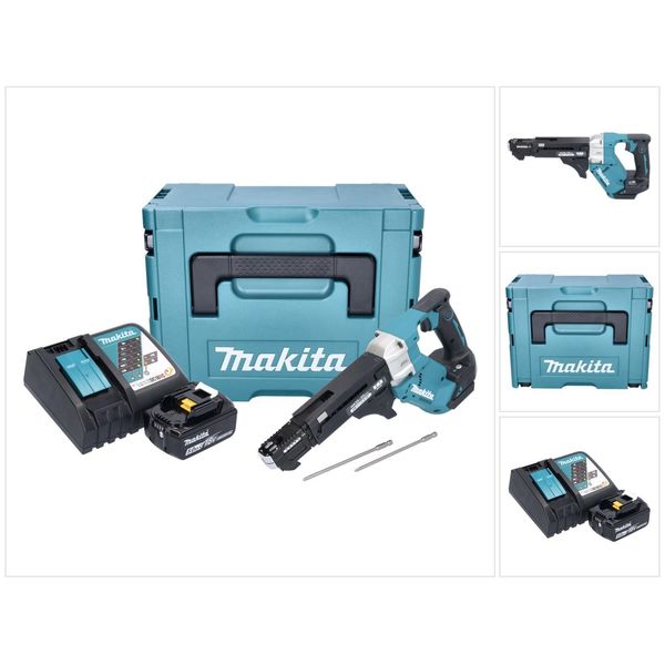 Makita DFR551RT1J Avvitatore Automatico A Batteria 25-55Mm Brushless 18V + 1X Batteria 5,0Ah + Caricabatterie + Valigetta Makpac-image