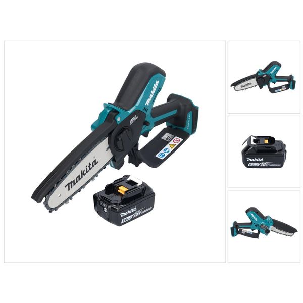 Motosega A Batteria Makita Duc 150 T 18 V 15 Cm Brushless + 1X Batteria 5,0 Ah - Senza Caricabatterie-image