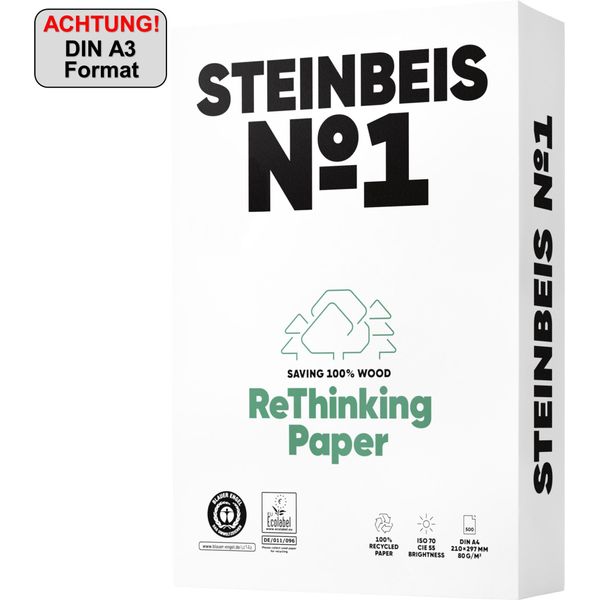 Steinbeis Carta Per Copie N. 1 Iso 70 K1201666080B A3 500 Fogli.-image
