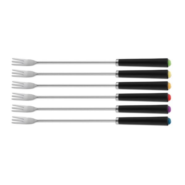 Kela Forchetta Per Fonduta Morena 6 Pezzi Acciaio Inox Plastica Nera KL-79314-image