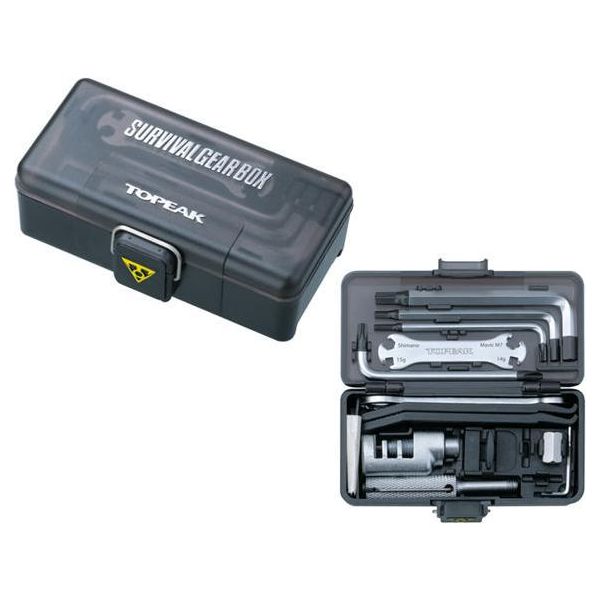 Topeak Survival Gear Box, Strumento Per La Riparazione Di Biciclette, 30 Funzioni, Multiutensile-image