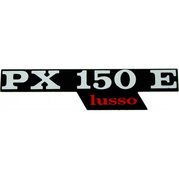 Emblema / Scritta Rms " Px 150 E Lusso "" Cover Laterale Compatibile Con Vespa Px 150 Lusso - 2 Perni Interasse Fori 105Mn"-image