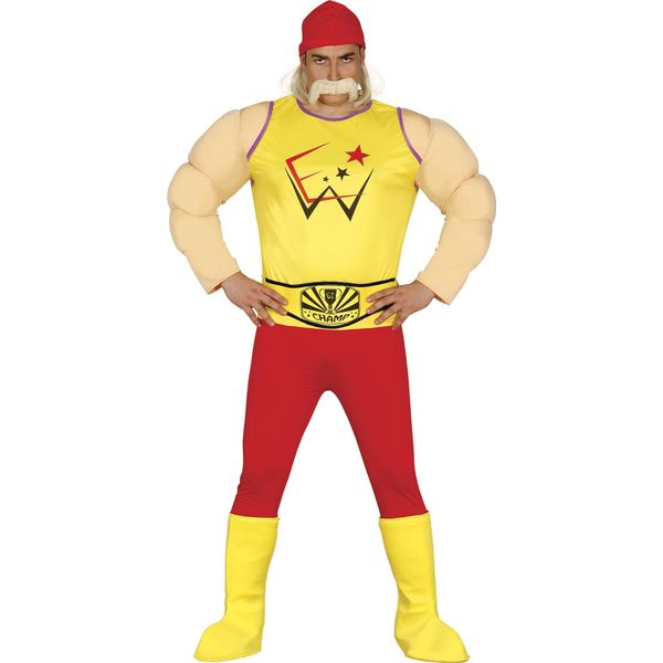 Costume Da Eroe Sportivo, Lottatore, Combattente, Avventuriero, Taglia: 46 - 48 (S) Colore: Giallo-image