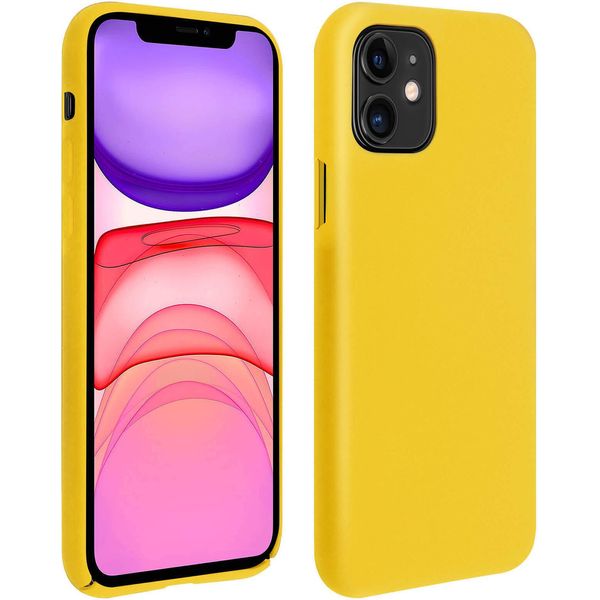 Custodia Semirigida In Silicone Per Cellulare Apple Iphone 11, Soft Touch - Giallo-image