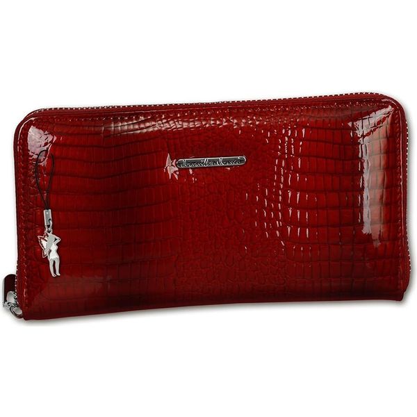 Jennifer Jones Borsa Da Polso Da Donna In Vera Pelle Con Protezione Rfid Rosso 19X2,5X10 - Incluso Ciondolo A Forma Di Fata D2OTJ505R-image
