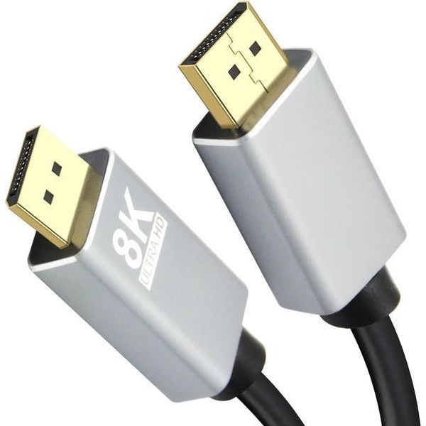 Helos 288445 Cavo Di Collegamento Helos Con Spina Displayport Premium 8K Nero-image