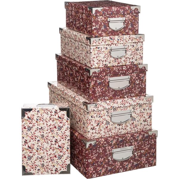 Set Di Scatole Decorative Di Diverse Dimensioni, Rosa, 4 Pezzi-image