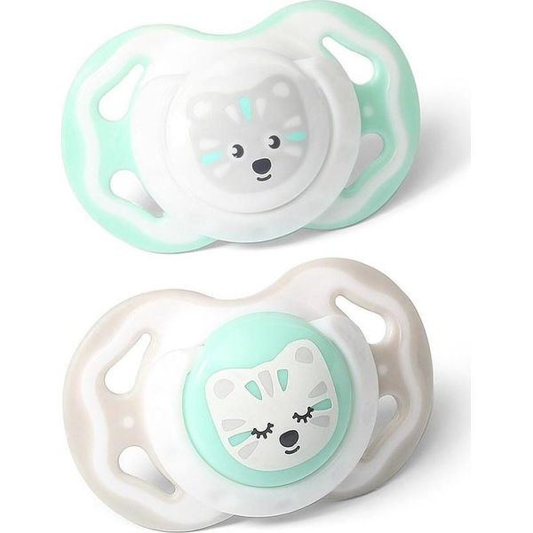 Ciuccio Simmetrico Baby Ono 3-6M 2Pz Grigio E Menta-image