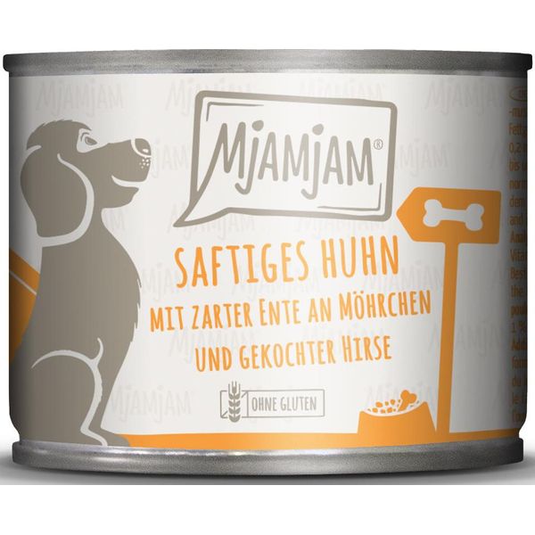 Mjamjam Di Pollo Succulento Con Anatra Tenera Con Carote E Miglio Cotto 200 G-image