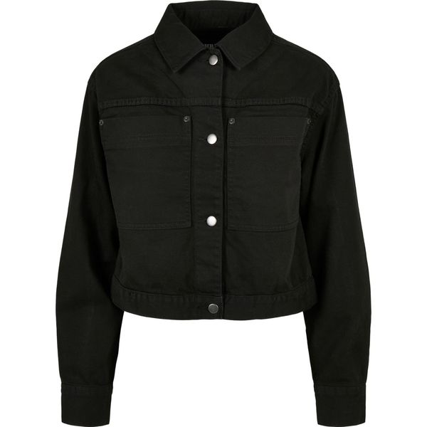 Urban Classics Donna - Giacca Corta Boxy Denim Schwarz - 5XL-image