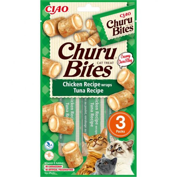 Churu Cat Bites Pollo E Purè Di Tonno 3X10G-image