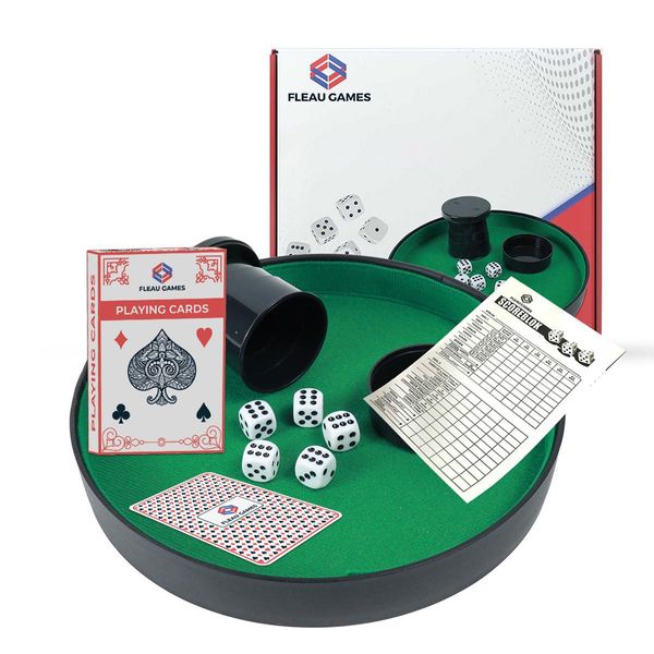 Yahtzee + Scatola Di Dadi + Set Di Carte - Set Di Dadi - Scatola Di Dadi - Pista Da Poker - Pitbox - Gioco Di Dadi/Gioco Per Adulti - Dadi - Gioco-image